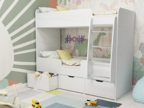 Кровать двухъярусная Малыш двойняшка белый в Оханске - ohansk.magazinmebel.ru | фото