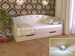 Кровать Юниор Тип 2 шимо светлый/белый перламутр 800х1600 в Оханске - ohansk.magazinmebel.ru | фото
