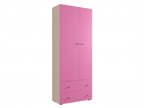 Шкаф ДМ 800 с 2 ящиками дуб млечный-розовый в Оханске - ohansk.magazinmebel.ru | фото